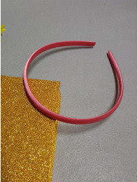 Обруч (заготовка) пластик з атласною стрічкою/0.9 см/ кораловий