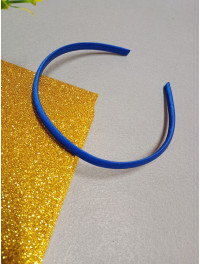 Обруч (заготовка) пластик з атласною стрічкою/0.9 см/синій