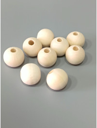 Бусини дерев'яні 2 см натуральні без покриття/1 шт.