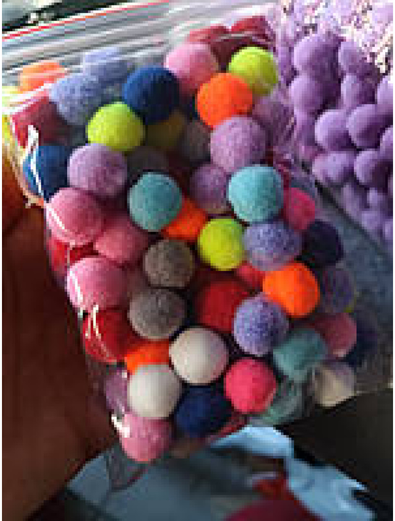 Текстильні помпони (люкс)/ 1,5 см/120 шт./ мікс/