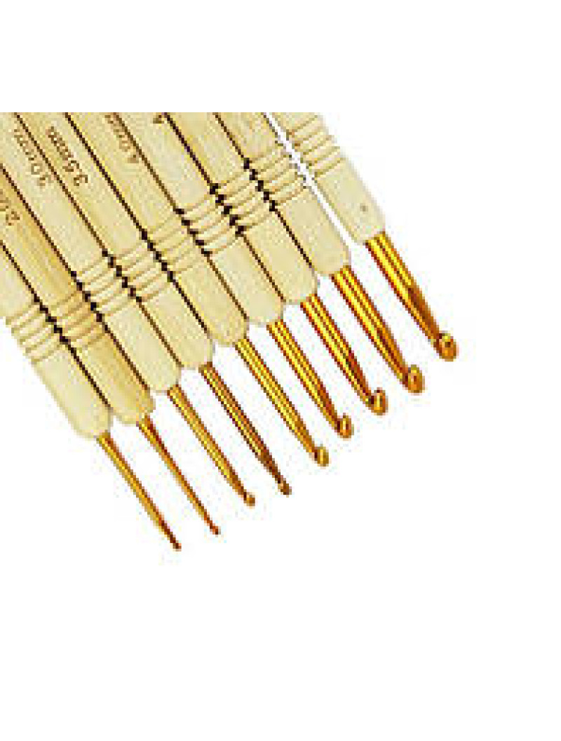 Набір алюмінієвих гачків із бамбуковою ручкою для в'язання 9 шт 2-6 мм