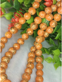 Бусини кераміка/8 мм/ ціна за 1 шт./жовтогарячий