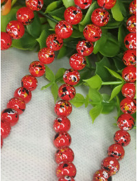 Бусини кераміка/8 мм/ ціна за 1 шт./червоний