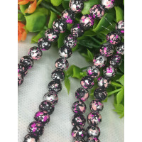 Бусины керамика/8 мм/ цена за 1 шт./черный с точками