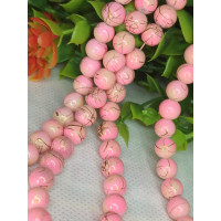 Бусины керамика/8 мм/ цена за 1 шт./розового персикового