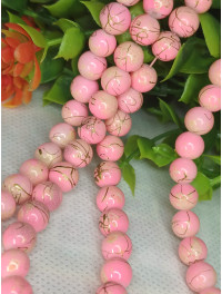 Бусини кераміка/8 мм/ ціна за 1 шт./рожевого персикового