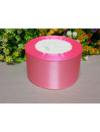 Атласна стрічка/5 см/23 метри/рожевий 005