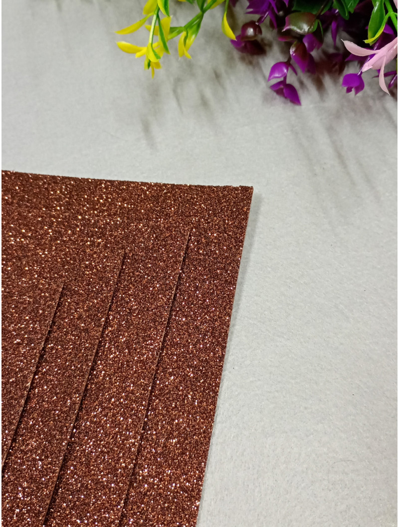 Фоміран із глітером/ Розмір А4/Квіт коричневий/ Ціна за аркуш