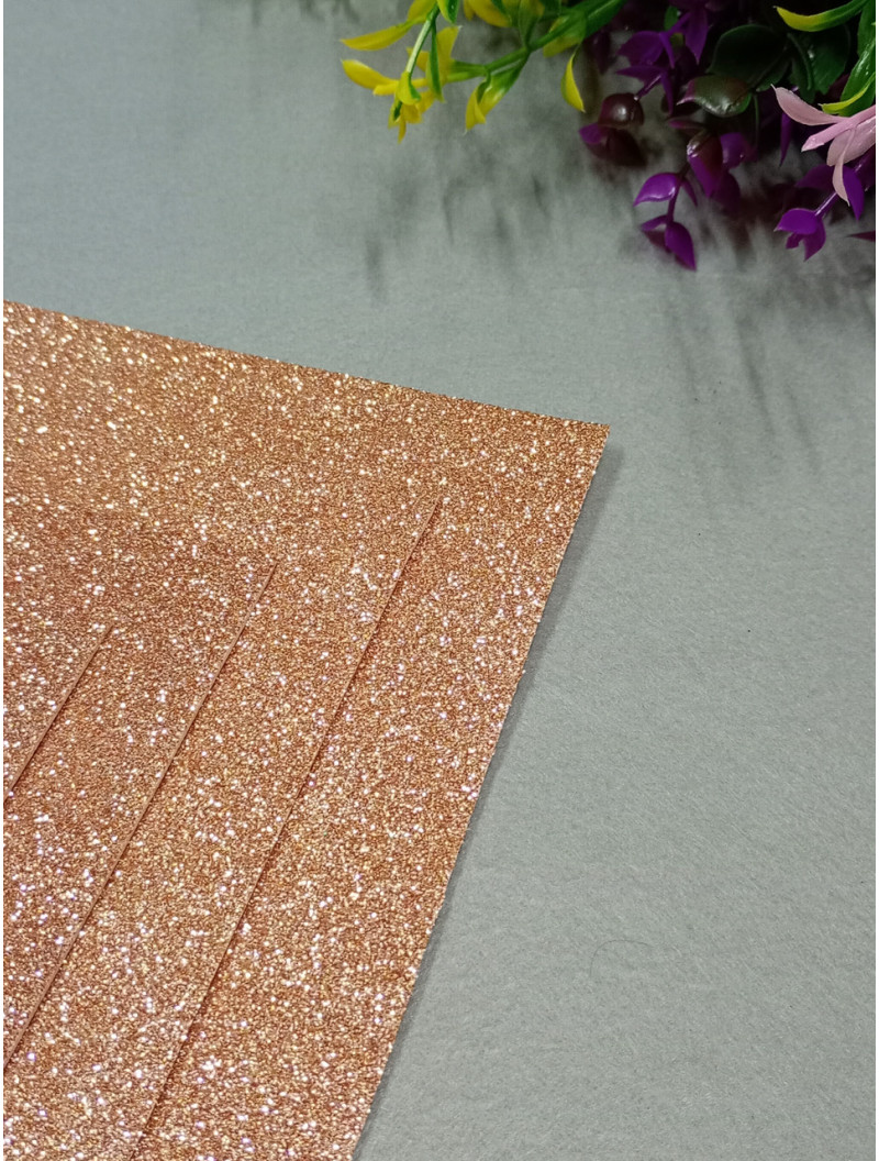 Фоміран із глітером/ Розмір А4/Квіт лосось/ Ціна за аркуш