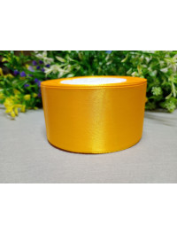 Атласна стрічка/5 см/23 метри/ жовтий теплий