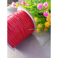 Шнур вощений/1 мм/червоний/замовлення раз метру