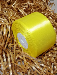 Атласна стрічка/5 см/33 метри/ жовтий
