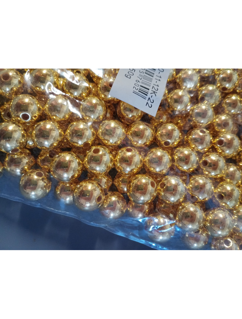 Пластикові люкс намистини/12 мм/ золото/250 грамів