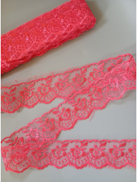 Мереживо яблучко/ширина 4 см/світло-червоний/1 метр