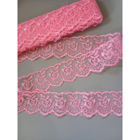 Мереживо яблучко/ширина 4 см/рожевий/1 метр