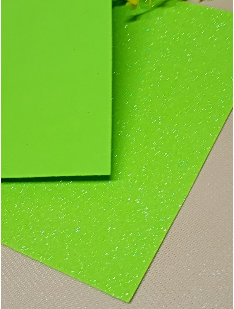 Фоміран із глітером/20×30/ салатовий неон