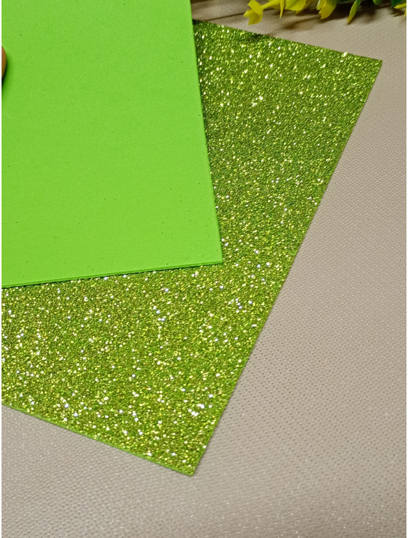 Фоміран із глітером/20×30/світло оливковий