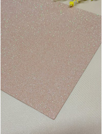 Фоаміран із глітером/20×30/бежевий темний з переливом