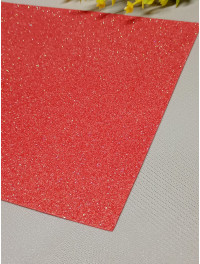 Фоміран із глітером/20×30/світло-червоний
