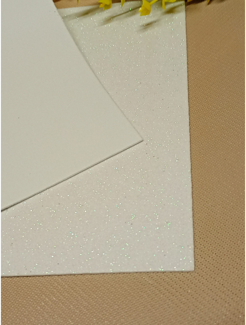 Фоаміран із глітером/20×30/білий