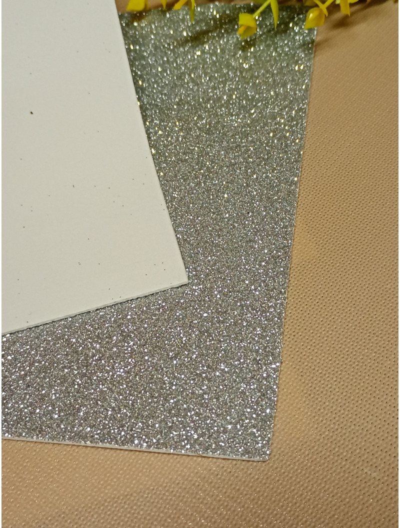 Фоаміран із глітером/20×30/сріб