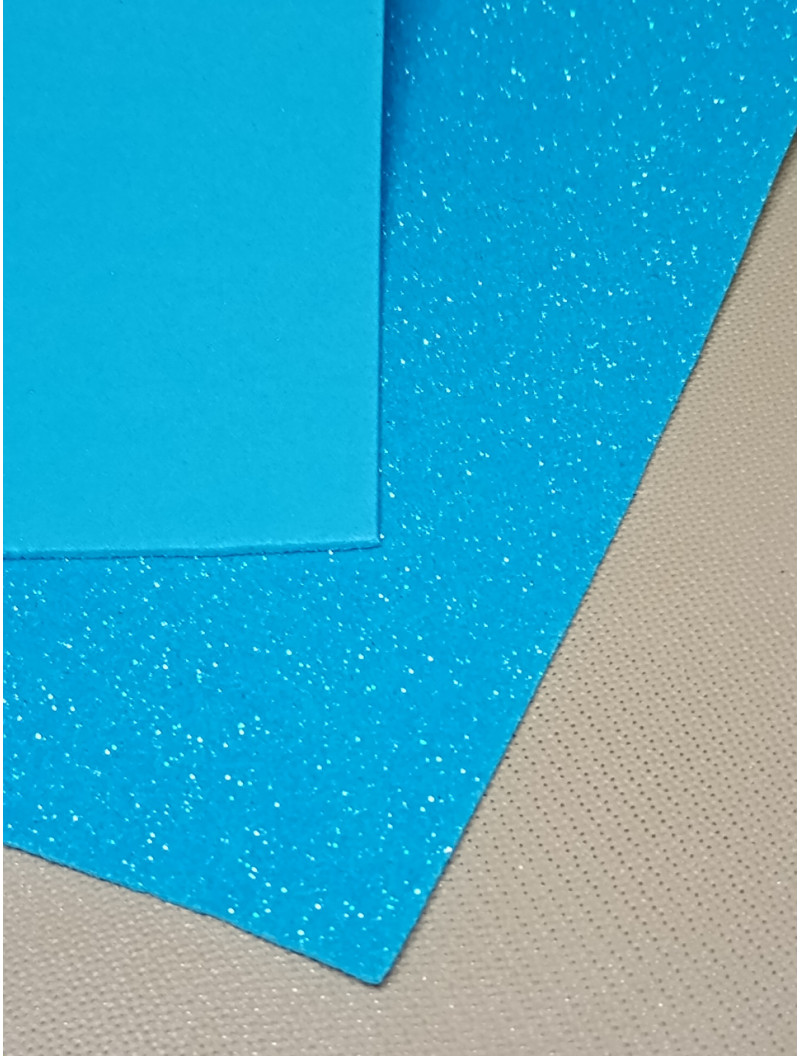Фоміран із глітером 2 мм/20×30/блакитний 2