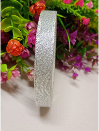Стрічка парча/1,2 см/Срібло/23 метри
