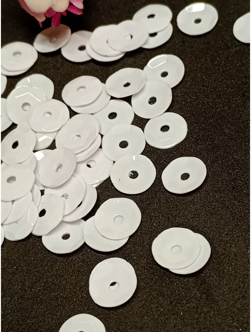 Паєтки/6 мм/білий/5 гр