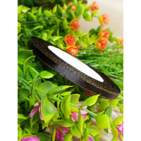 Атласна стрічка з люрексом/0.6 мм/чорна/23 метри