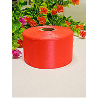 Атласная лента 4 см \ 23 м \ оранжевый неон