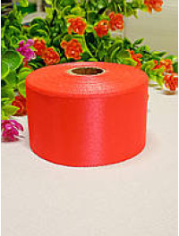 Атласная лента 4 см \ 23 м \ оранжевый неон
