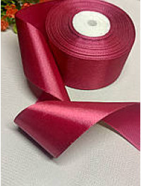Атласна стрічка/ 5 см/ вишневий /відріз від 1 метра