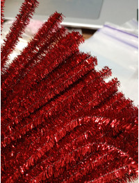 Синільний дріт із люрексом/30 см/5 мм/1 шт./червоний