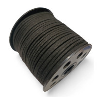 Шнур замшевий/ширина 3 мм/чорний/100 ярдів