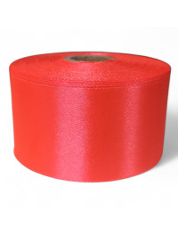 Атласна стрічка 4 см. Довжина рулону 23 м. Жовтогарячий неон