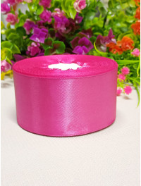 Атласна стрічка/4 см/рулон 23 метри/світло малиновий