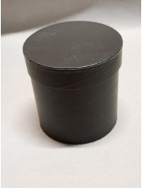 Коробка чорна з кришкою/ Висота 12 см діаметр 11,5 см.