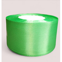 Атласна стрічка 4 см. Довжина рулону 23 м. Колір світло-зелений