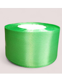 Атласна стрічка 4 см. Довжина рулону 23 м. Колір світло-зелений