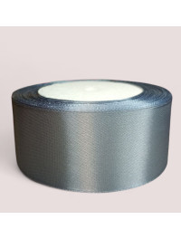 Атласна стрічка 4 см. Довжина рулону 23 м. Колір сірий темний