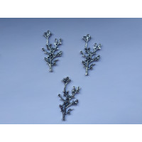 Металлический декор "Веточка" Цвет - сталь. Размер - 4,2см×2см. Цена указана за 1 шт