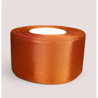 Атласная лента 4 см. Длина рулона 23 м. Цвет светло коричневый