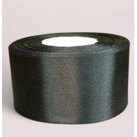 Атласна стрічка 4 см. Довжина рулону 23 м. Колір чорний