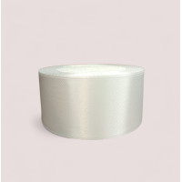 Атласна стрічка 4 см / 23 м / Колір білий