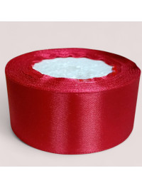 Атласна стрічка 4 см. Довжина рулону 23 м. Вишневий