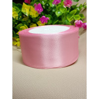 Атласная лента 4 см/ рулон 23 метра/ розово пудровый