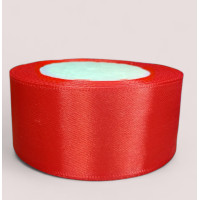 Атласна стрічка 4 см/23 м/ Колір червоний