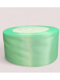 Атласна стрічка 4 см. Довжина рулону 23 м. Колір м'ятний світлий
