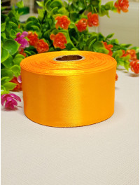 Атласна стрічка 4 см/23 м/жовтогарячий