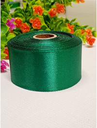 Атласна стрічка 4 см/23 м/ смарагд